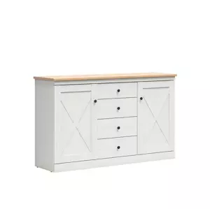 BRW FRIJA komoda KOM2D4S, bílá /dub artisan