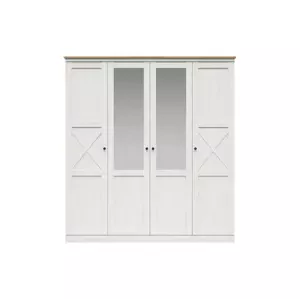 BRW FRIJA šatní skříň SZF2D2M, bílá /dub artisan