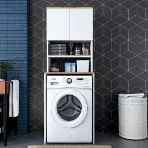Casarredo Skříňka nad pračku OVERTON - bílá/ořech