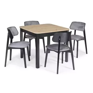 MIKO Rozkládací jídelní set - stůl ST 46M rozklad + židle KT 63C