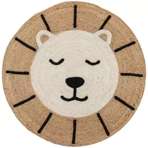 Flair Rugs Dětský koberec Jute Kids Lion Natural 100x100 (průměr) kruh
