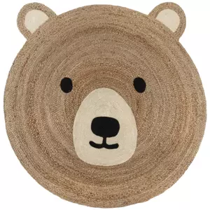 Flair Rugs Flair Rugs dětský koberec Jute Kids Bear Natural 100x100 (průměr) kruh