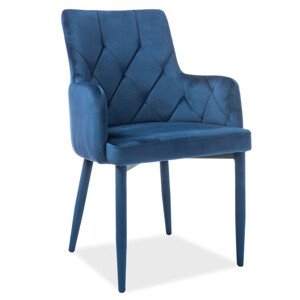 Casarredo Jídelní čalouněná židle RICARDO VELVET modrá