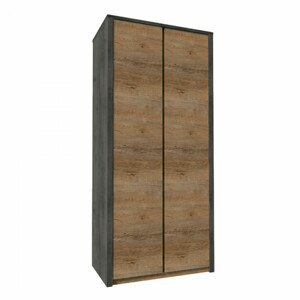 Tempo Kondela Skříň dvoudveřová MONTANA S2D - dub lefkas tmavý/smooth šedý + kupón KONDELA10 na okamžitou slevu 3% (kupón uplatníte v košíku)
