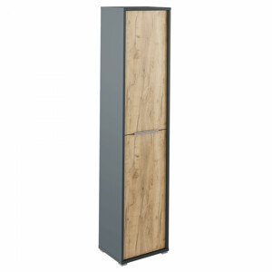 Tempo Kondela Vysoká skříň s policemi RIOMA NEW TYP 06 - grafit / dub artisan + kupón KONDELA10 na okamžitou slevu 3% (kupón uplatníte v košíku)
