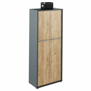 Tempo Kondela Policová skříň RIOMA NEW TYP 07 - grafit / dub artisan + kupón KONDELA10 na okamžitou slevu 3% (kupón uplatníte v košíku)