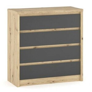 Casarredo Komoda DOMINIKA 4S dub artisan/šedý
