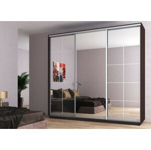 Casarredo Šatní skříň WALES 250 wenge/zrcadlo
