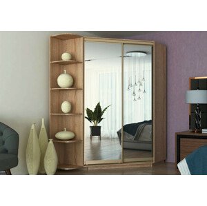 Casarredo Šatní skříň rohová CORA 140 sonoma/zrcadlo