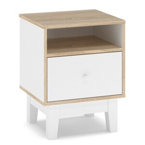 Casarredo Noční stolek 1D PATRICIA (SET 2ks) bílá/dub sonoma