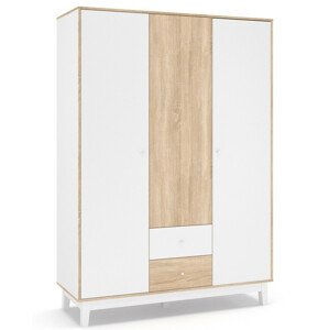 Casarredo Šatní skříň 3D2S PATRICIA bílá/dub sonoma