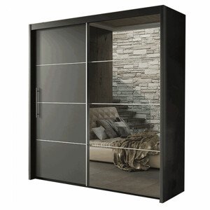 Tempo Kondela Skříň s posuvnými dveřmi KAIPO, 200cm - šedá + kupón KONDELA10 na okamžitou slevu 3% (kupón uplatníte v košíku)
