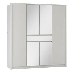 Casarredo Šatní skříň RIJEKA 200 bílá/zrcadlo