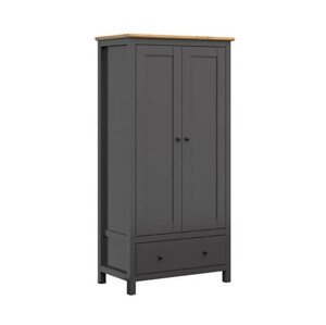 BRW HESEN šatní skříň SZF2D1S/20/10, grafit/dub artisan