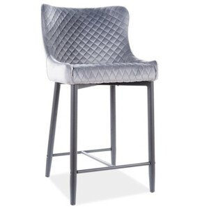 Casarredo Barová židle TIAN B H-2 VELVET šedá/černá