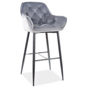Casarredo Barová čalouněná židle BERI velvet šedá/černá