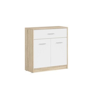 BRW NEPO PLUS komoda KOM2D1S, dub sonoma/bílá