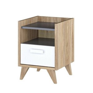 Casarredo Noční stolek MOYA dub castello/šedá/bílá