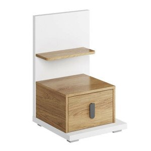 Casarredo Noční stolek pravý SOMAS 08P 1S bílá/ořech natural