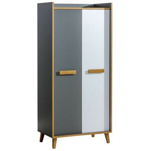 Casarredo Šatní skříň NAPOLA 1 antracit/bílá/dub riviera