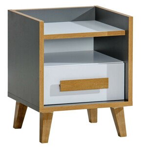 Casarredo Noční stolek NAPOLA 11 antracit/bílá/dub riviera