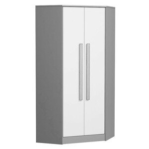 Casarredo Rohová šatní skříň GYT 2 antracit/bílá/šedá