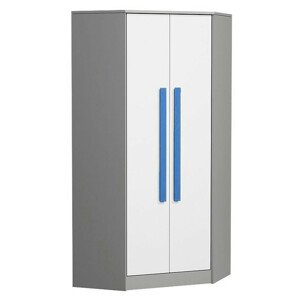 Casarredo Rohová šatní skříň GYT 2 antracit/bílá/modrá