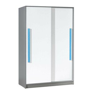 Casarredo Šatní skříň s posuv. dveřmi GYT 13 antracit/bílá/modrá