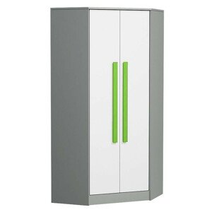 Casarredo Rohová šatní skříň GYT 2 antracit/bílá/zelená
