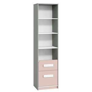 Casarredo Regál úzký VILLOSA šedá/bílá/růžová
