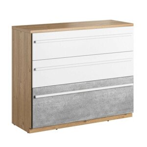 Casarredo Komoda se zásuvkami FLAMY 07 3S dub nash/šedá/bílá