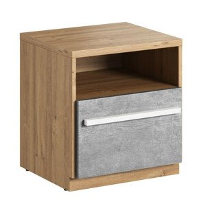 Casarredo Noční stolek se zásuvkou FLAMY 09 1S dub nash/šedá