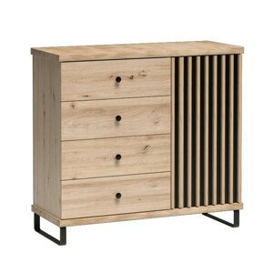 Casarredo Komoda na nohách 1D4S BARBUS dub artisan/černá