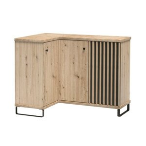 Casarredo Komoda rohová na nohách BARBUS dub artisan/černá