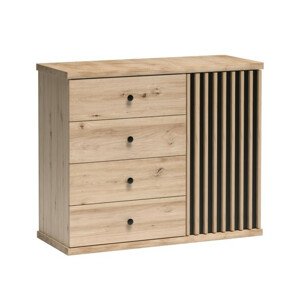 Casarredo Komoda 1D4S BARBUS dub artisan/černá