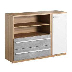 Casarredo Komoda se zásuvkami FLAMY 05 1D2S dub nash/šedá/bílá