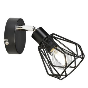 Tempo Kondela Nástěnná lampa OKIRA TYP 2 - černá/kov + kupón KONDELA10 na okamžitou slevu 3% (kupón uplatníte v košíku)