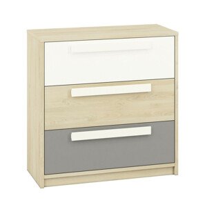 Casarredo Komoda 3S REPENS buk fjord/bílá/šedá