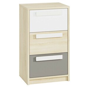 Casarredo Komoda úzká 3S REPENS buk fjord/bílá/šedá