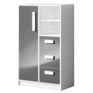 Casarredo Regál široký se zásuvkami GULLIWER 5 bílá/šedá lesk