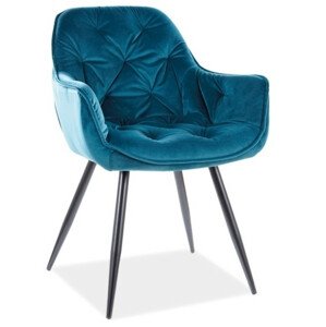 Casarredo Jídelní židle CHEERS velvet tyrkysová/černá