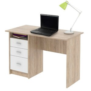 Tempo Kondela PC stůl SAMSON - dub sonoma/bílá + kupón KONDELA10 na okamžitou slevu 3% (kupón uplatníte v košíku)