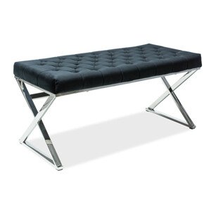 Casarredo Čalouněná lavice ONYX černá/chrom