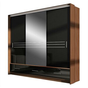 Casarredo Šatní skříň AMSTERDAM 250L se zrcadlem černá
