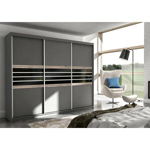 Casarredo Šatní skříň TURYN 250 láva/černá