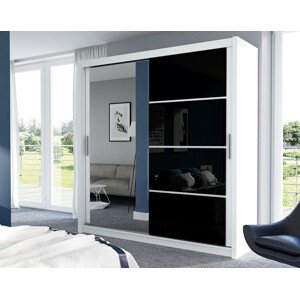 Casarredo Šatní skříň BRANDON 203 bílá/černá