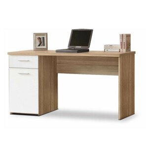 Tempo Kondela PC stůl EGON - dub sonoma/bílá + kupón KONDELA10 na okamžitou slevu 3% (kupón uplatníte v košíku)