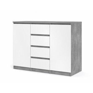 Falco Komoda Simplicity 236 beton/bílý lesk