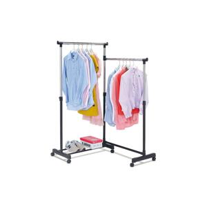 Autronic Otočný stojan na šaty s regálem na boty ABD-1215 BK - barva černá / chrom