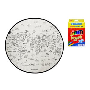 Butter Kings  KOBEREC OMALOVÁNKY Colouring world bílá, černá 130x130 (průměr) kruh